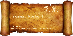 Tremmel Norbert névjegykártya